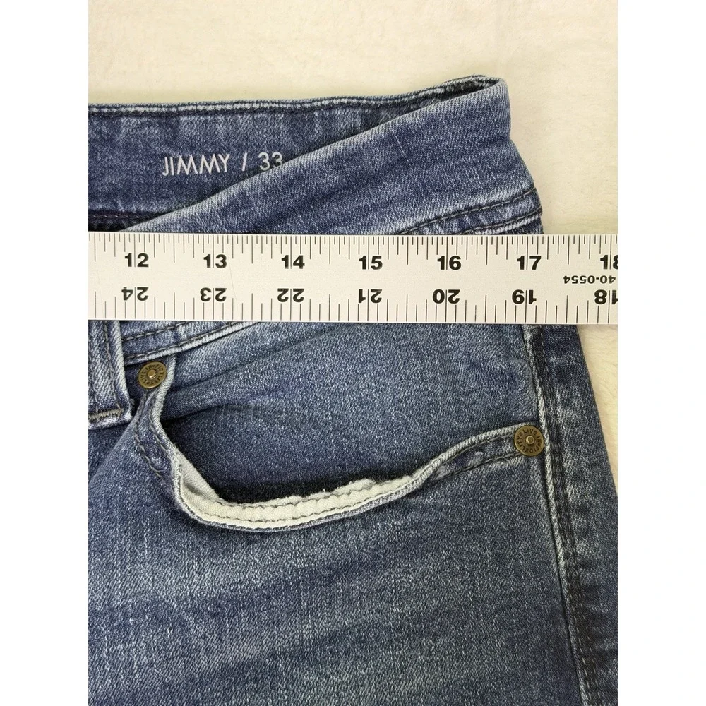Fidelity Denim Jeans Mens 33x31 Blue Straight Slim Jimmy Medium Wash Stretch